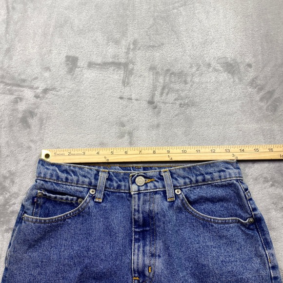 Polo Jeans Co Denim 2 1/2 RL Shorts High Waist Frayed Hem Size 8 Fits 26" - Picture 5 of 8